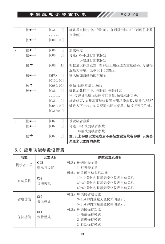 EX-3100本安型稱重電子儀表參數(shù)設(shè)置說明12