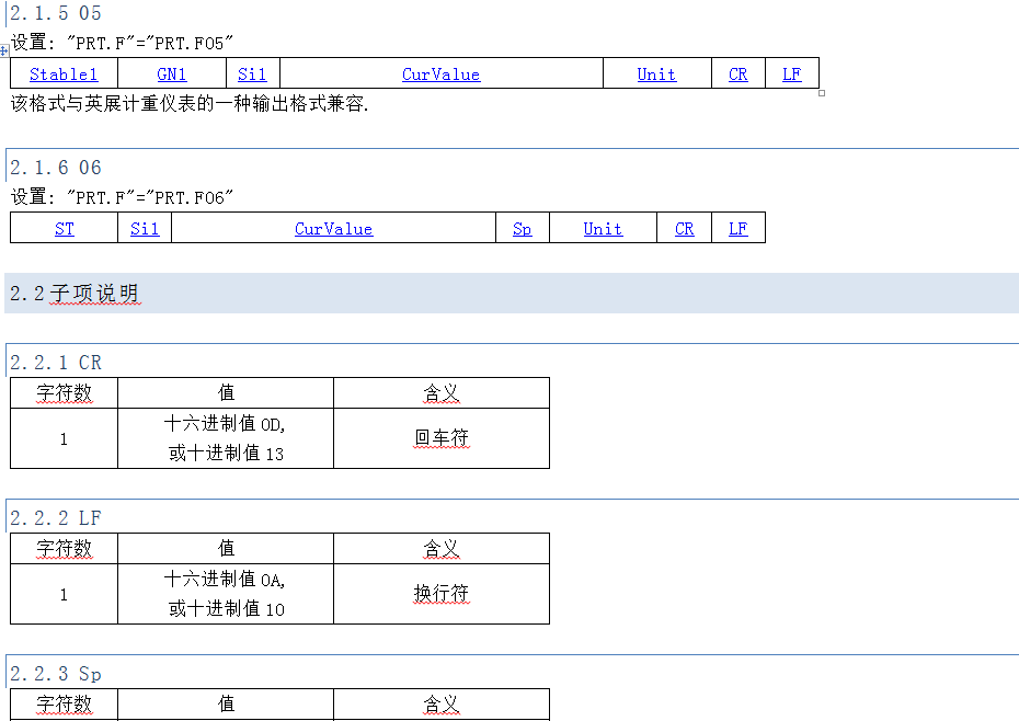 YTC(W)電子秤通訊格式（子項(xiàng)說(shuō)明）